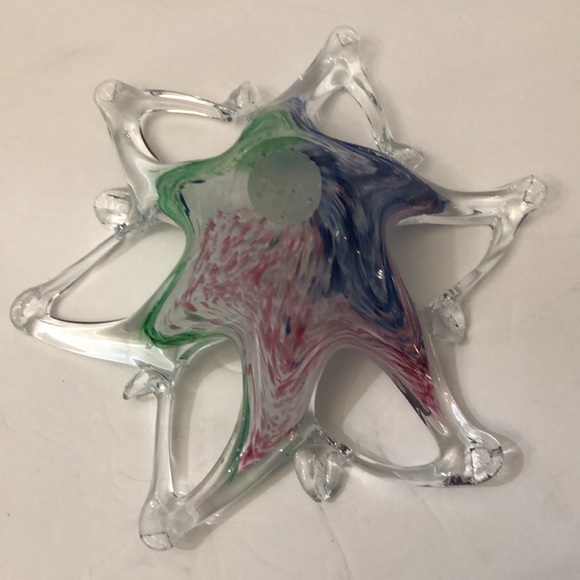 Accents Vintage Art Hand Blown Glass Flower Bowl Pastel Colors Poshmark